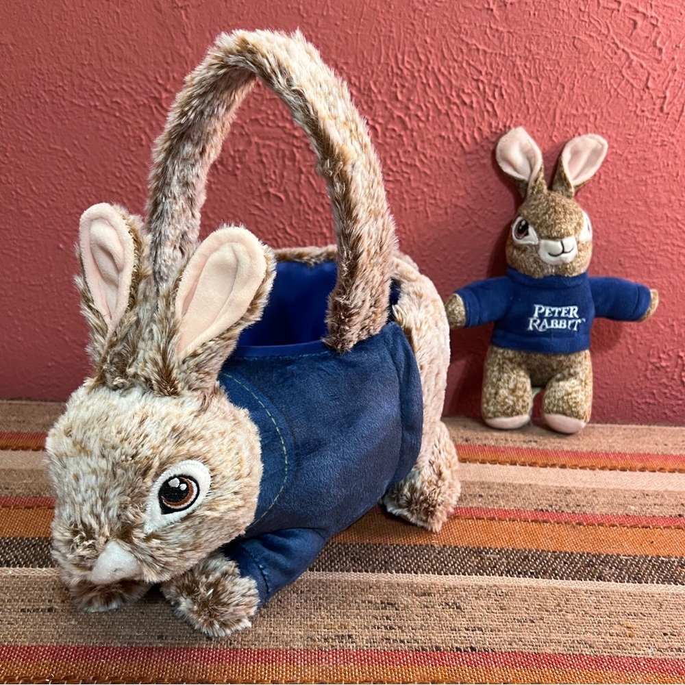 Dan Dee Collector’s Peter Rabbit Plush Bunny Basket & 8” Flopsy Plush with Clip